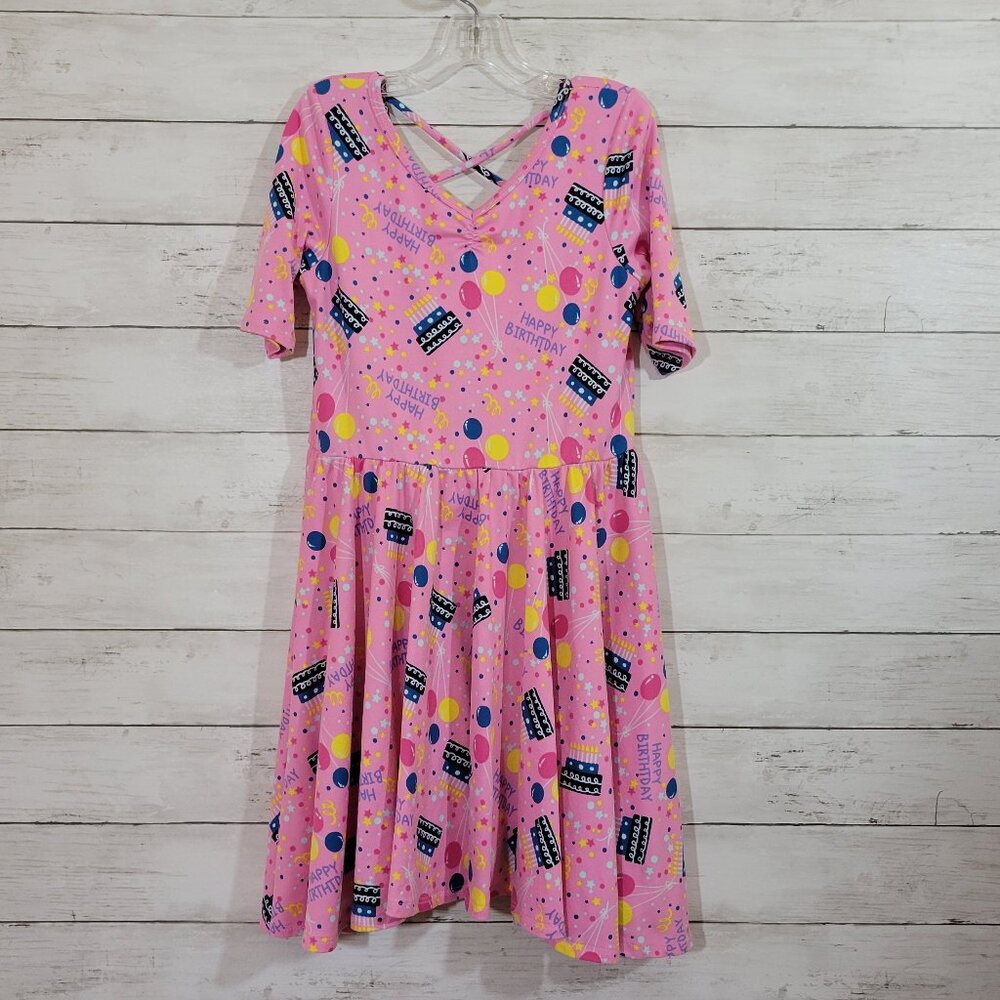 Dot Dot Smile Girls Happy Birthday Print  Ballerina Style Twirl Dress Size‎ 8/10